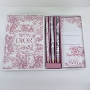 ✨ Dior Toile de Jouy Stationery Set – Pencils & Notepad ✨